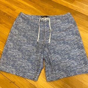 Mens bathingsuit shorts with wave design